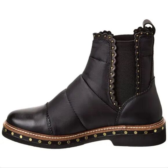 Free People Leather Studded Bootie 39/9 Whimsigoth Boho Dark Academia Maximalist - Picture 13 of 13